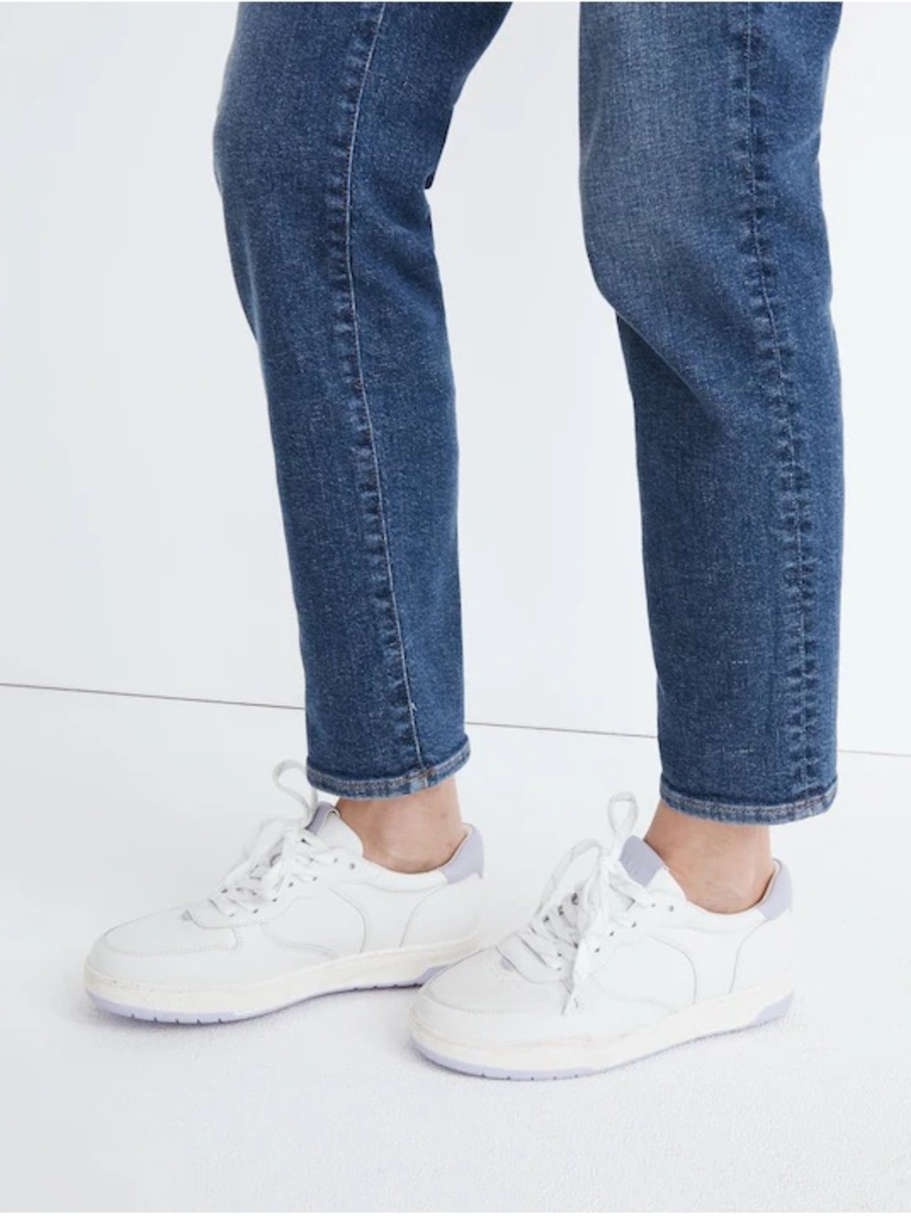 Madewell Court Low-Top Sneakers in White and Purple, 8.5 💜🤍